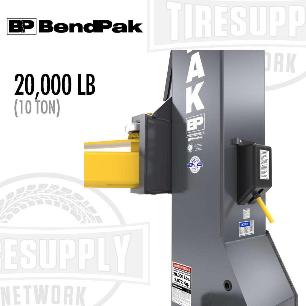 BendPak | 2-Post Lift 20,000 lb Capacity / Clearfloor / High-Rise / 192" O.A. Height / Post Extension 20AP-192 (5175615)