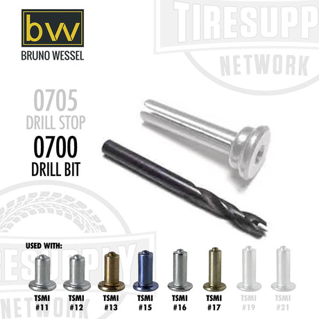 Drill bits and related components with Bruno Wessel and TIRE SUPPLY Network. 0700 Drill Bit used with TSMI 11, 12, 13, 15, 16, 17