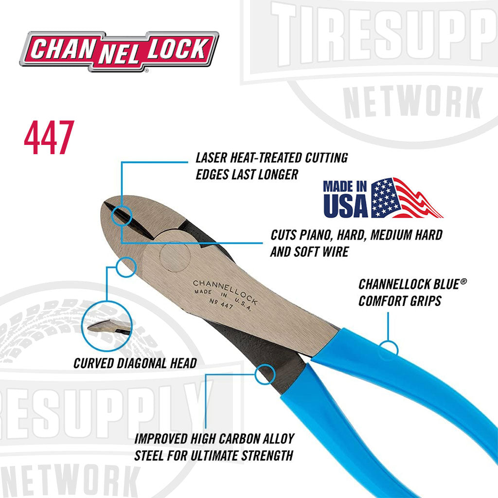 Channellock | 7.75" Curved Diagonal Cutting Plier Lap Joint (447G)