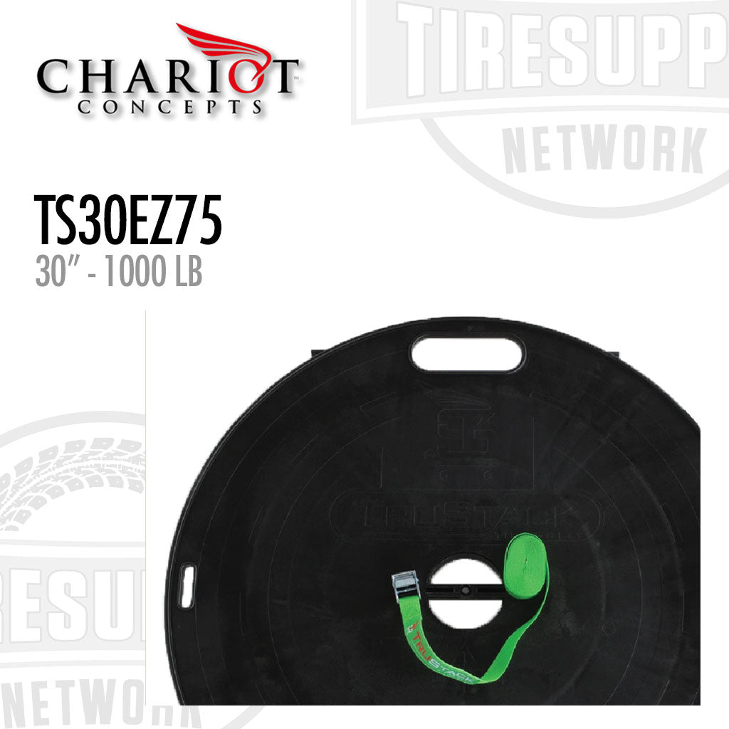 Chariot Concepts | TruStack Tire Dolly EZ Steer Single Unit with Lash Strap - 30" (TS30EZ75)