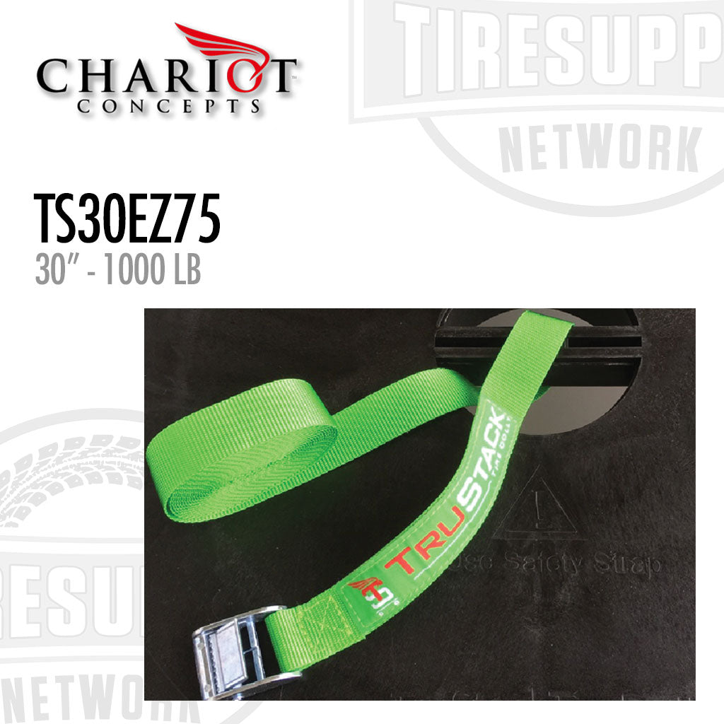 Chariot Concepts | TruStack Tire Dolly EZ Steer Single Unit with Lash Strap - 30" (TS30EZ75)