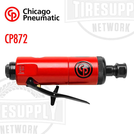 A red Chicago Pneumatic high speed grinder with model number CP872 displayed on the side.