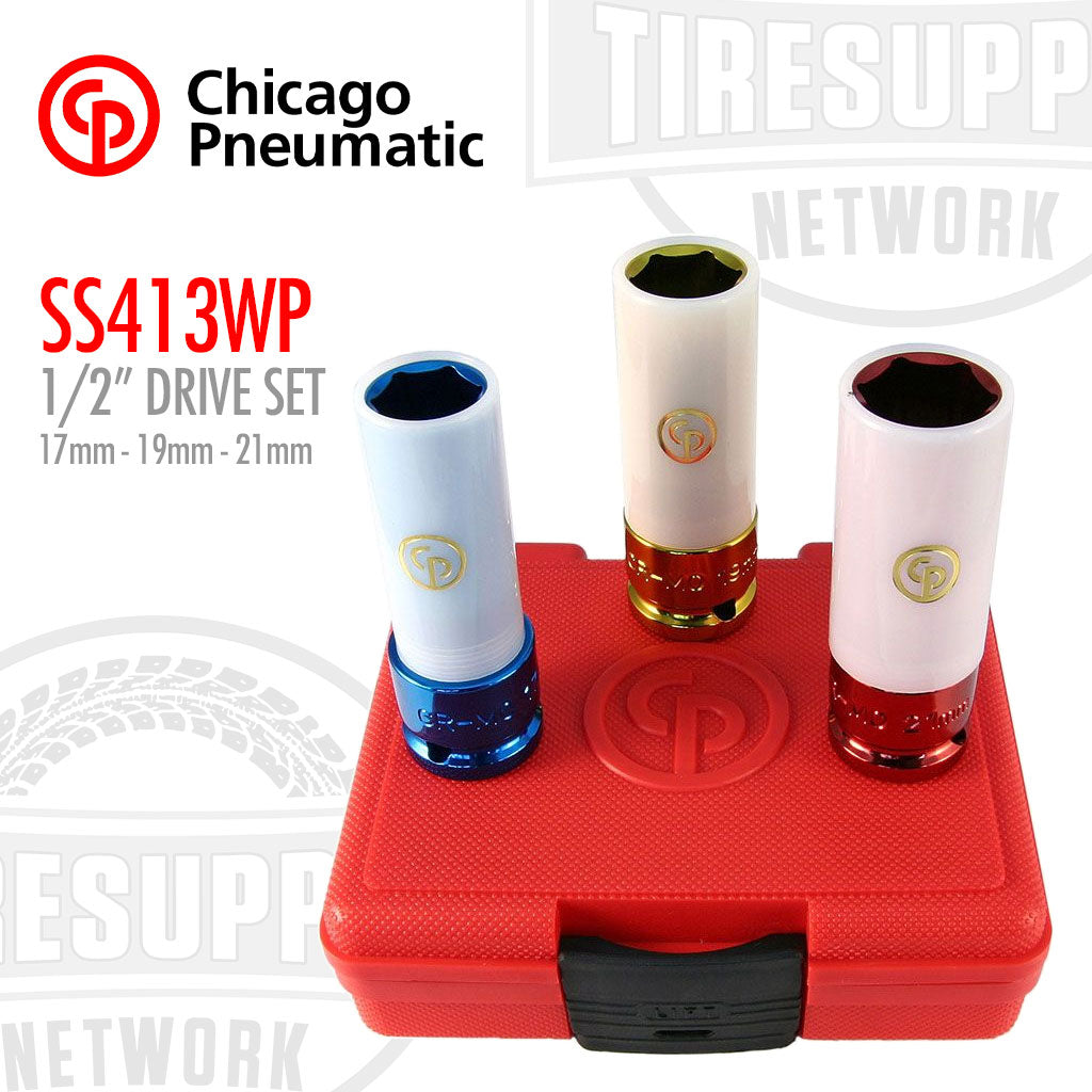 Chicago Pneumatic | 1/2" Drive 3 Piece No Mar Impact Socket Set - Metric (SS413WP)