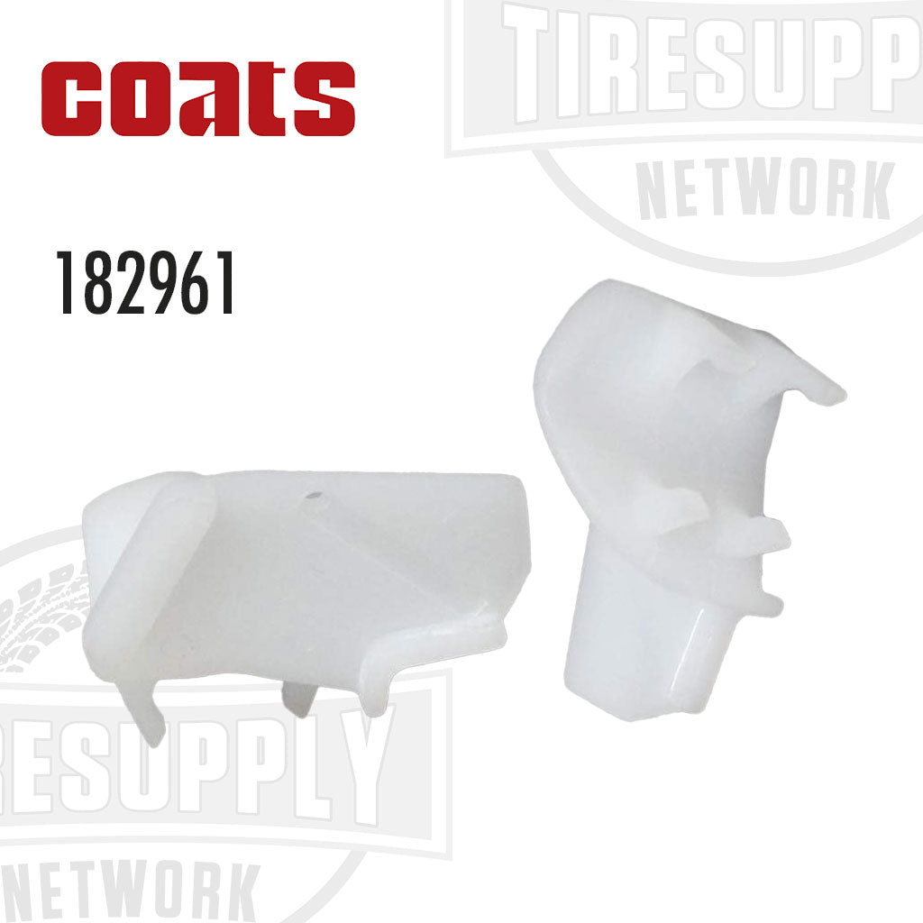 Two white plastic inserts for metal head, part number 182961, on a branded background.