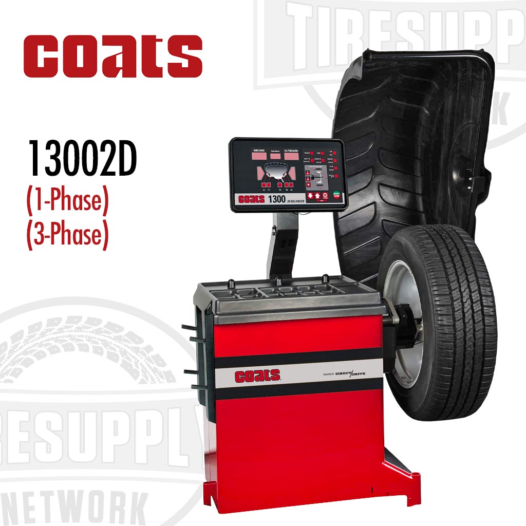 Coats 13002D Static-On-Screen. Simultaneously displays both static and dynamic unbalance data. 2D Automatic Data Entry: Offers automatic data entry of distance and diameter. This eliminates the chance of technician error and speeds up the balancing.