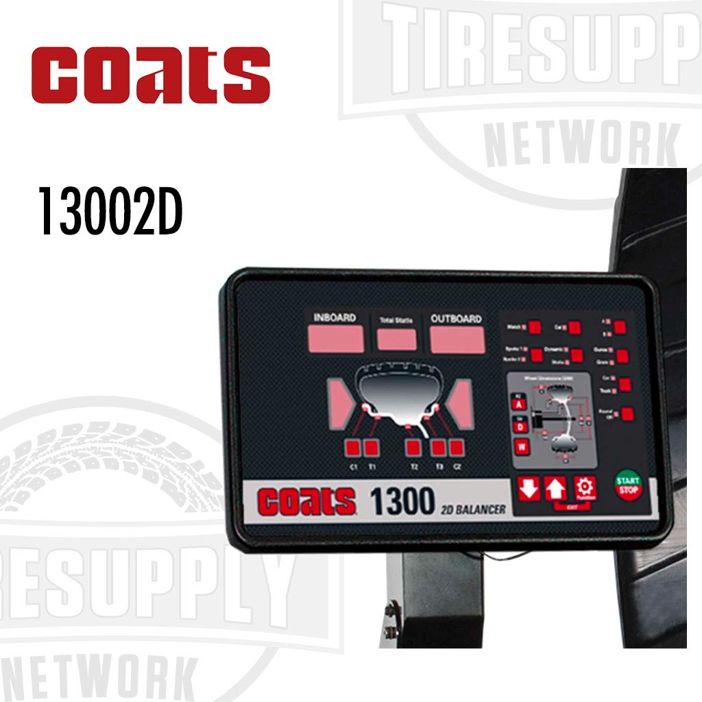 Coats 13002D Static-On-Screen. Simultaneously displays both static and dynamic unbalance data. 2D Automatic Data Entry: Offers automatic data entry of distance and diameter. This eliminates the chance of technician error and speeds up the balancing.