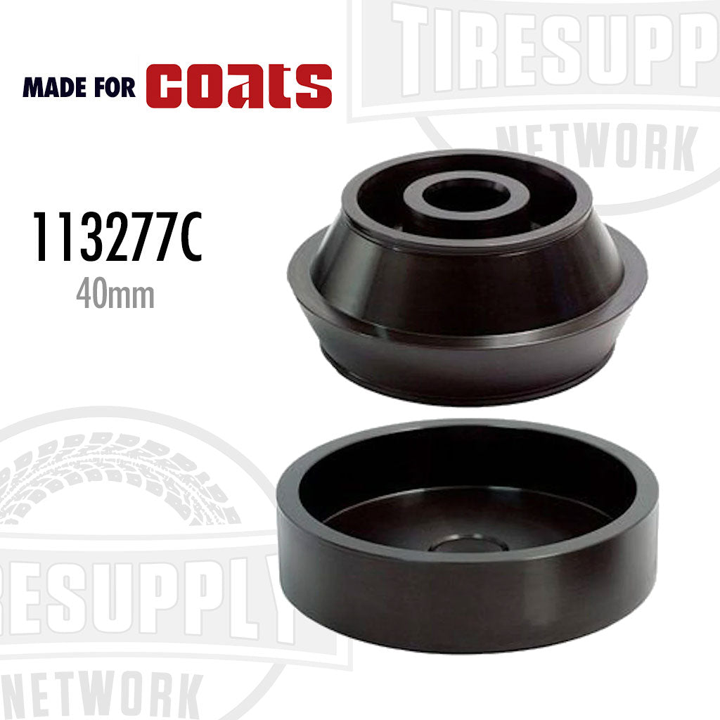 Two black belt tensioners with product details on a white background. 8113277C