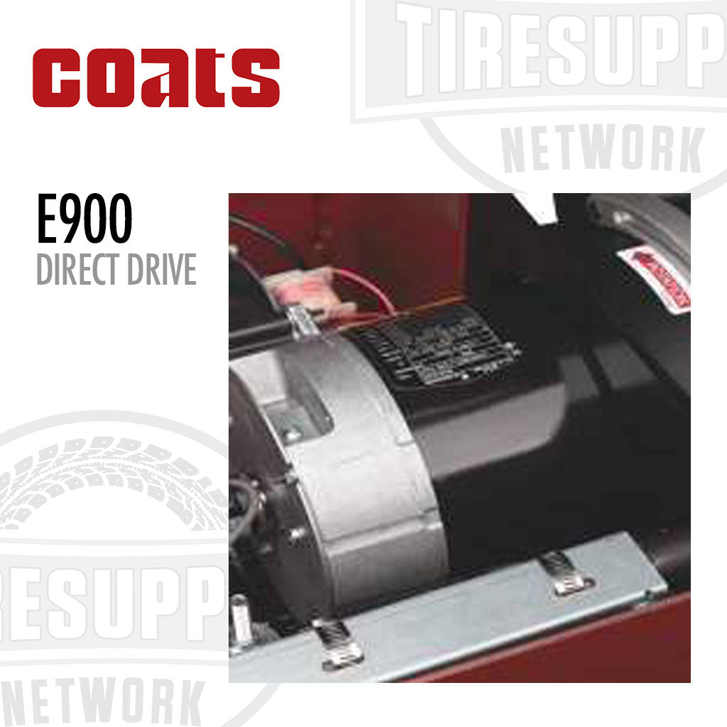 Coats E900 Direct Drive machine with Coats and TIRESUPP Network branding.