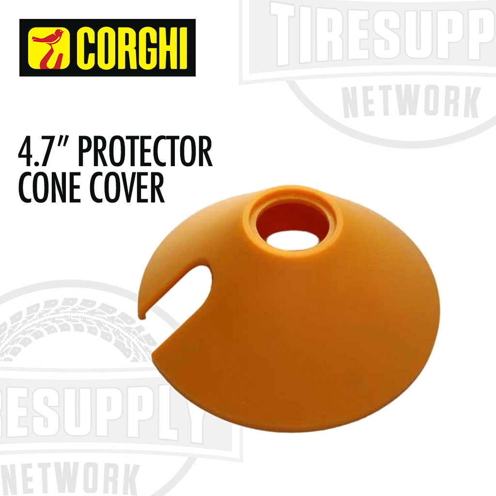 A 4.7 inch orange protector cone cover for universal cone, branded by Corghi.