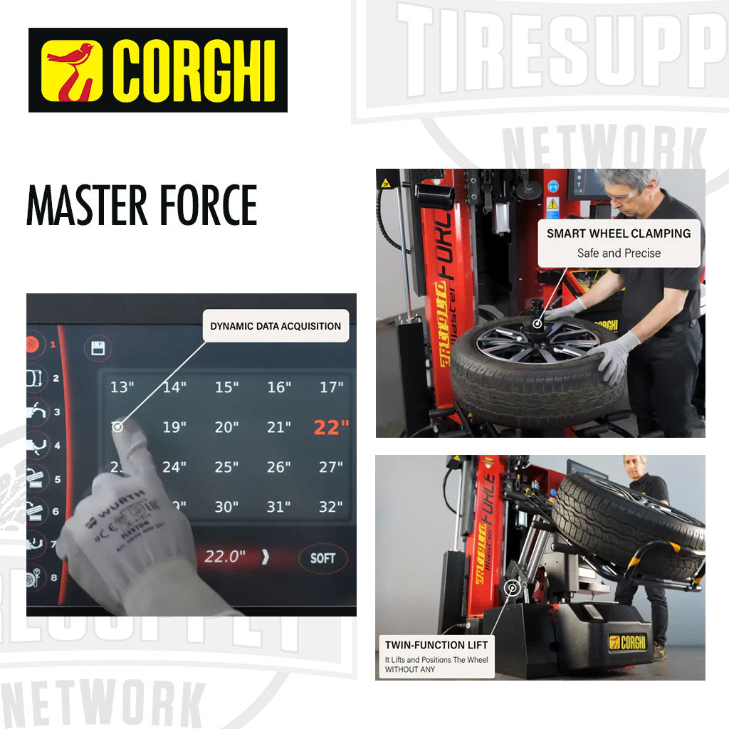 Corghi | Artiglio Master Force With Arm 32″ Contactless Smart System Tire Changer (0-11124009/00)