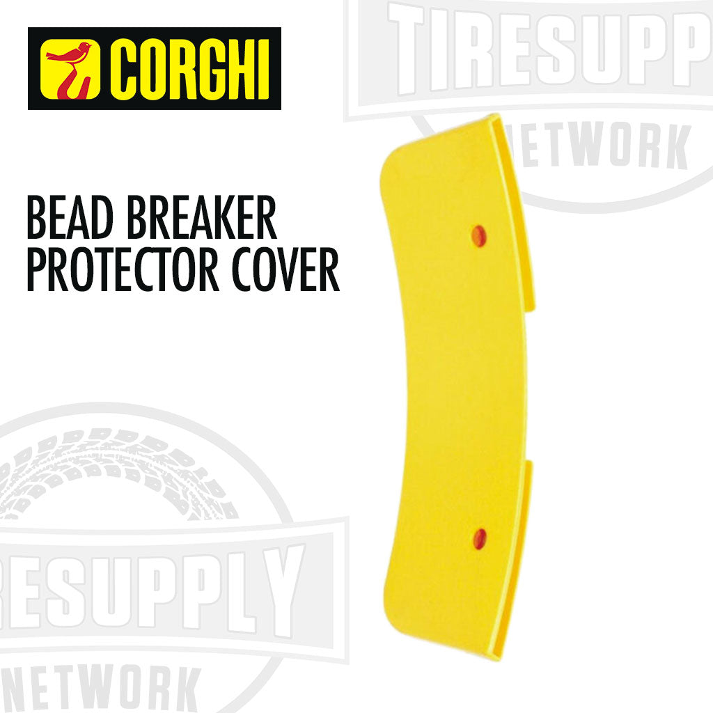 A yellow Corghi bead breaker protector cover designed for tire changing equipment.
