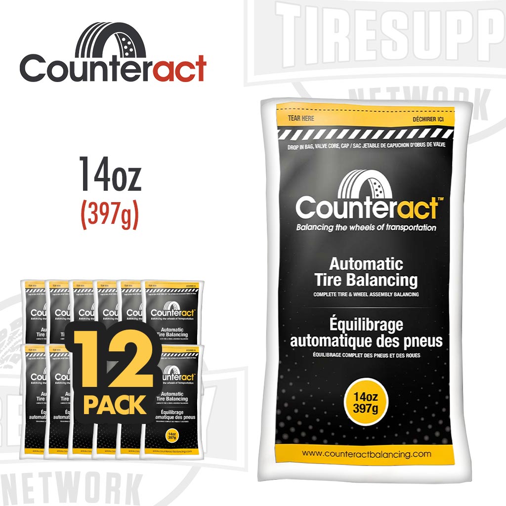 Counteract | Tire Balancing Beads 14 oz. Drop-In Bag with Valve Cap and Valve Core (CA14)