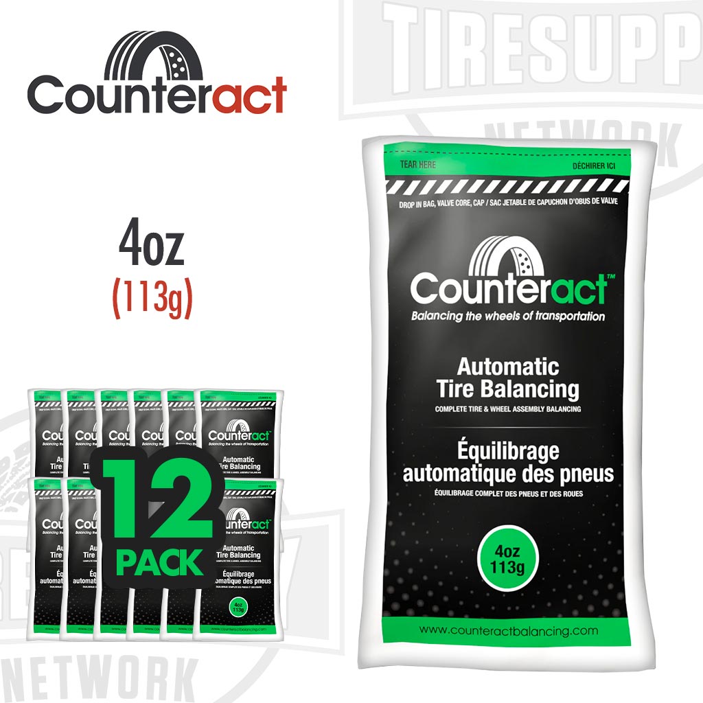 Counteract | Tire Balancing Beads 4 oz. Drop-In Bag with Valve Cap and Valve Core (CA4)