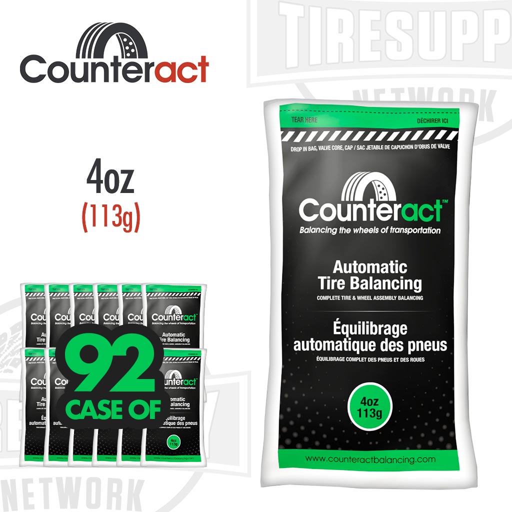Counteract | Tire Balancing Beads 4 oz. Drop-In Bag with Valve Cap and Valve Core (CA4)