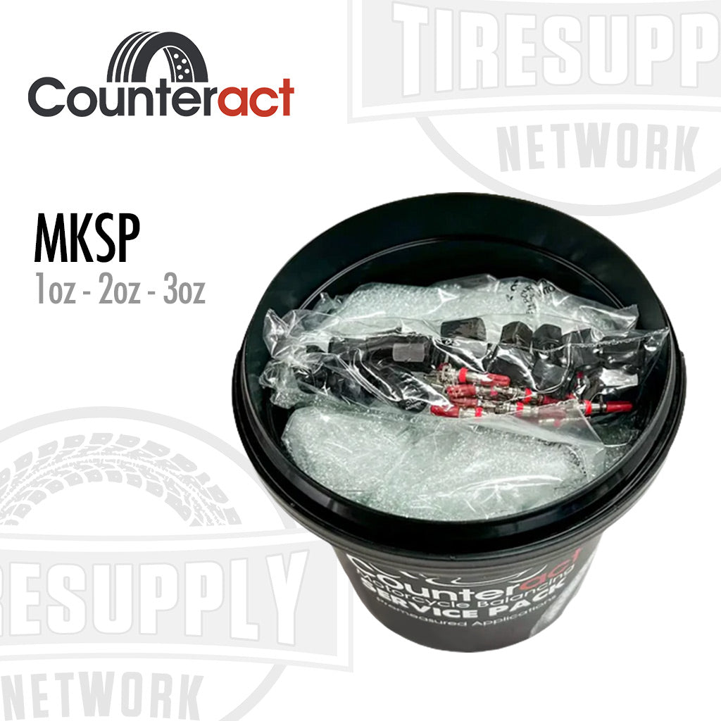 Counteract MKSP | Motorcycle Tire Balancing Beads Bucket 20 Drop-In Bags with Valve Cap and Valve Core - Choose Size