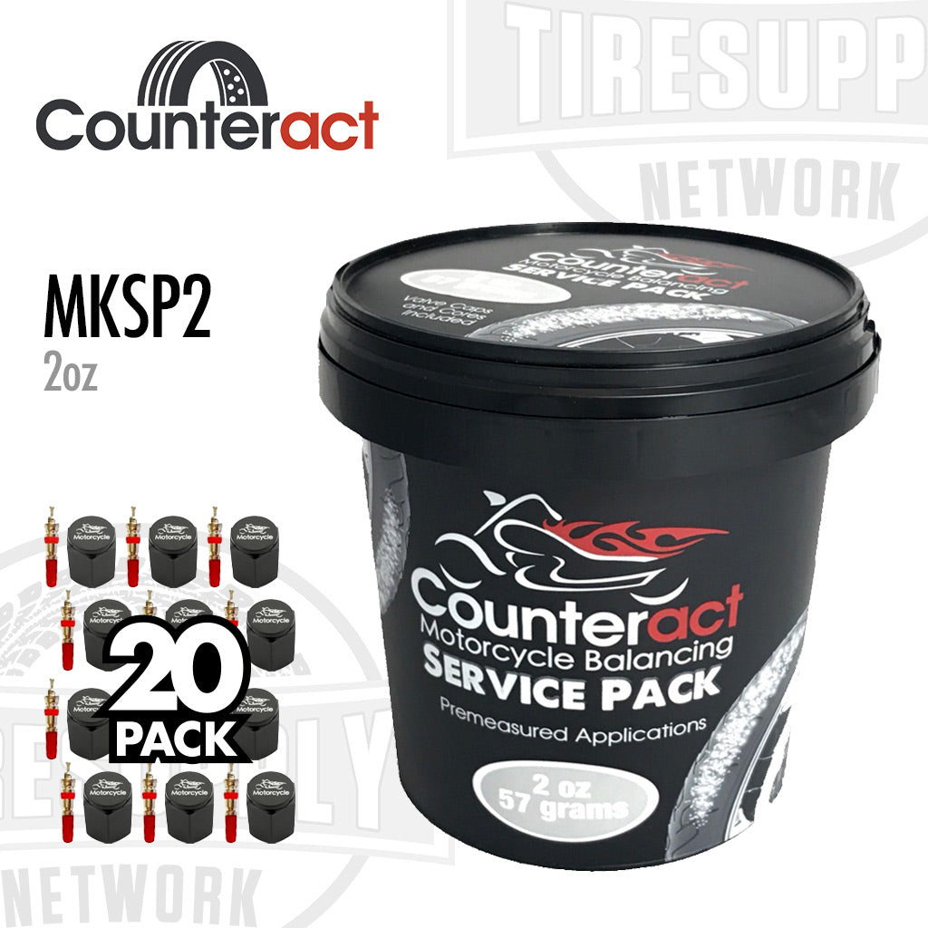Counteract MKSP | Motorcycle Tire Balancing Beads Bucket 20 Drop-In Bags with Valve Cap and Valve Core - Choose Size