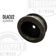 A black aluminum valve stem extension stabilizer designed for Accuride aluminum wheels. DLACU2