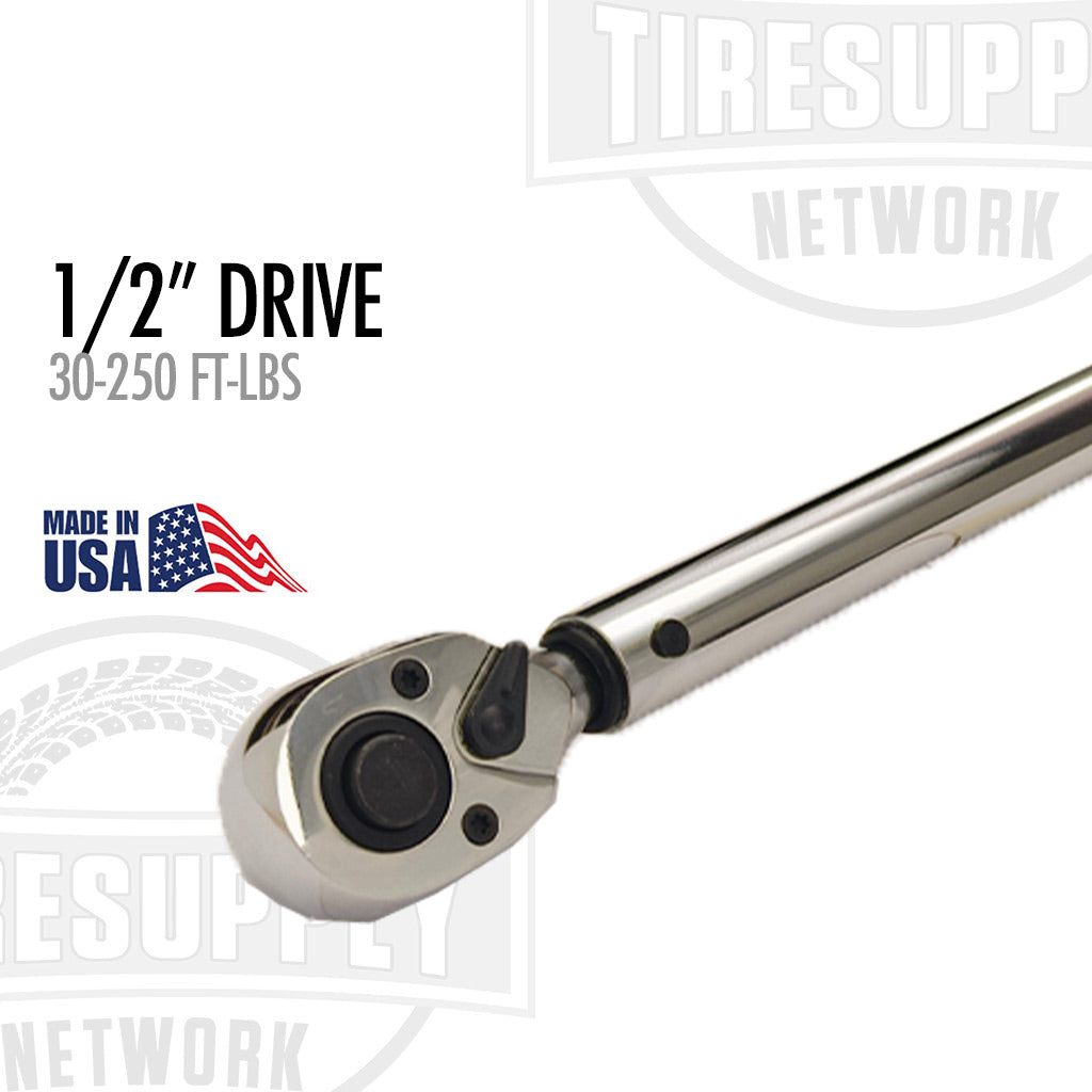 1/2" Drive Micrometer Adjustable Click-Type Torque Wrench - 30-250 ft-lbs (C-2502-3)