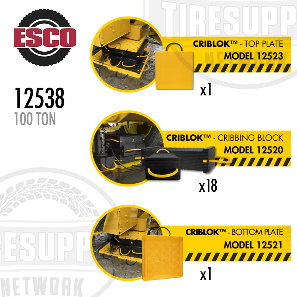 ESCO 12538 | CribLok™ Composite Cribbing System 100 Ton Capacity - 20 Piece Kit - 47" Max Height