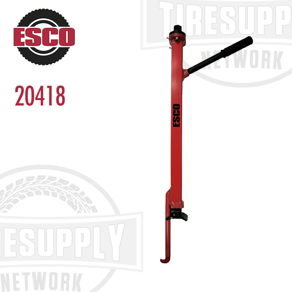A red ESCO specialty impact driven off-road demounter tool, designed for demounting tires, with the product number 20418 visible.