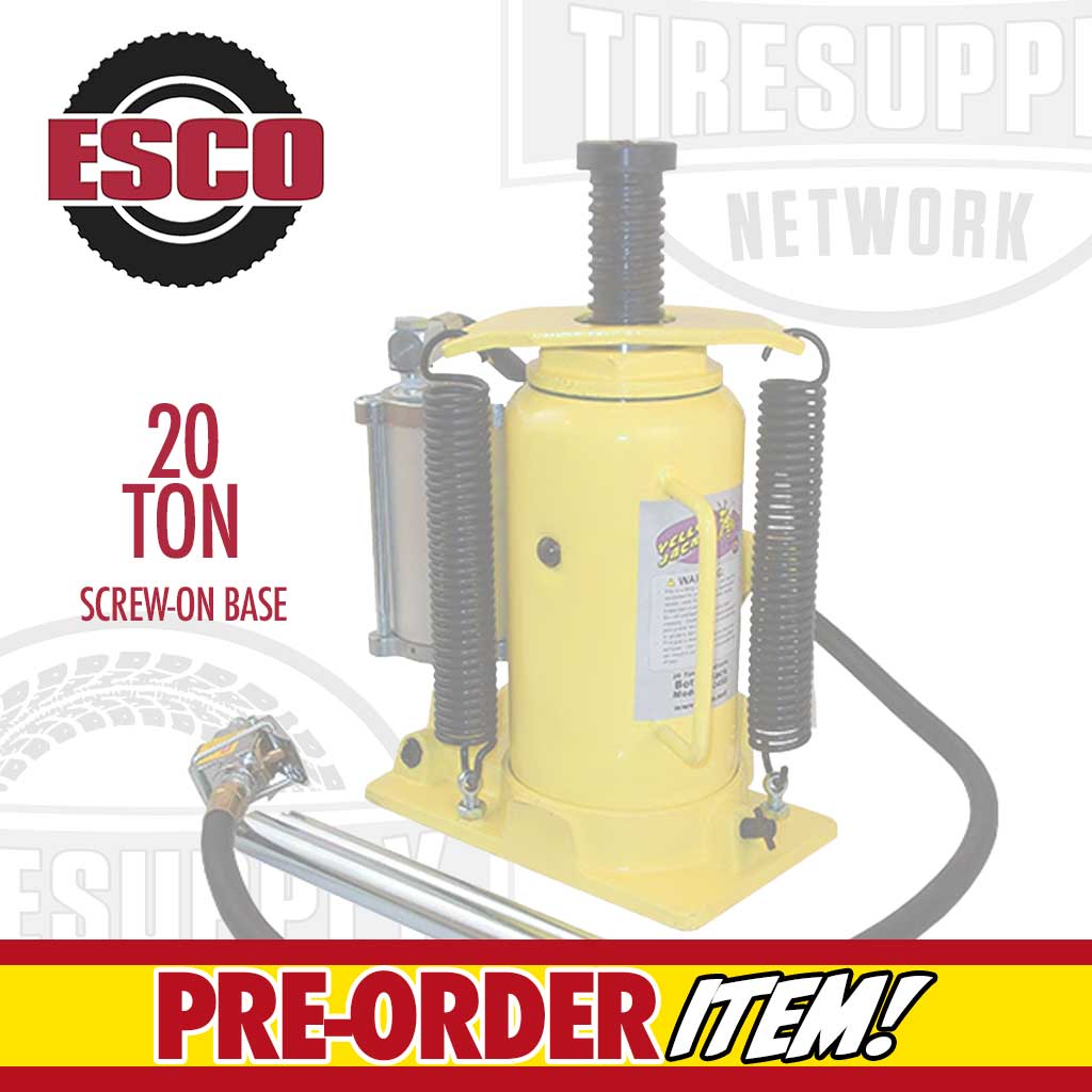 PRE-ORDER: ESCO 10450 Yellow Jackit 20 Ton Air/Manual Bottle Jack with Screw-On Base