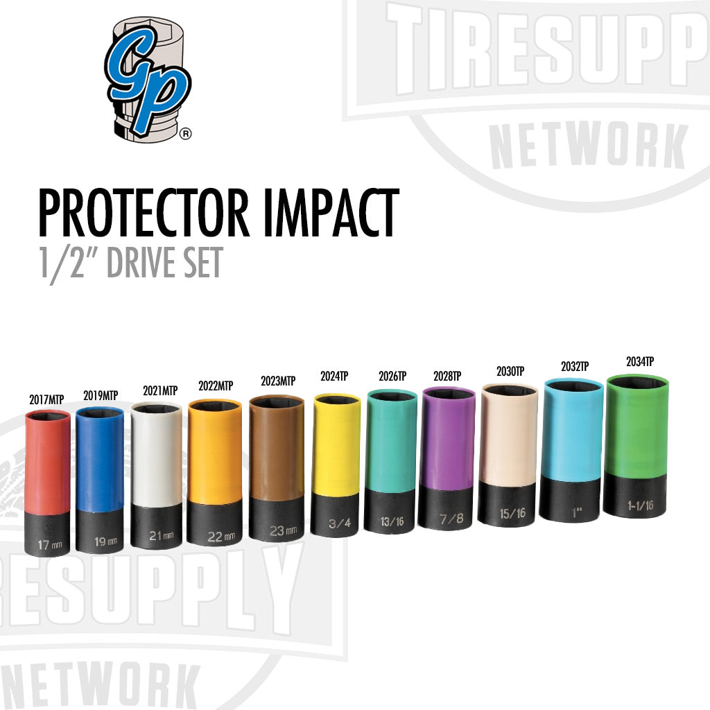Grey Pneumatic | 1/2" Drive Deep Length Protector Impact Set - Metric (1511TP)