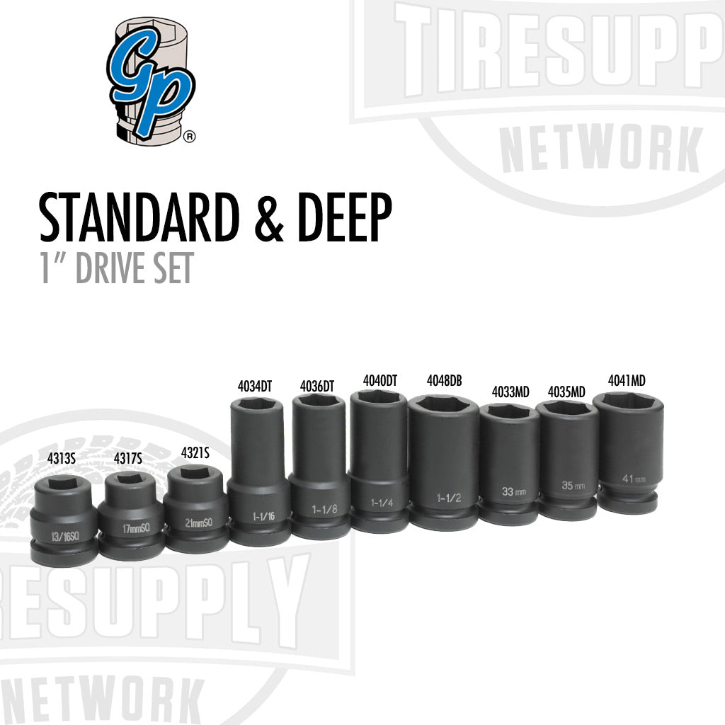 Grey Pneumatic | 1" Drive Standard & Deep Length Impact Set - Standard & Metric (9153)