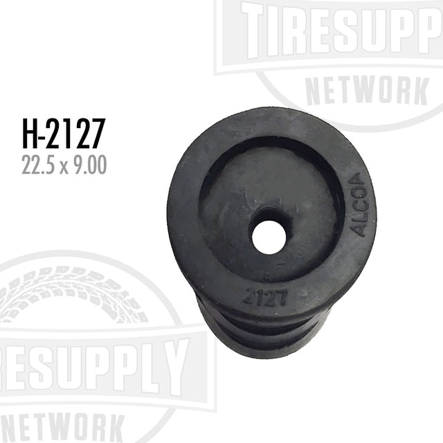 A black Alcoa stabilizer for a 22.5 x 9.00 wheel, with the model number H-2127 visible.