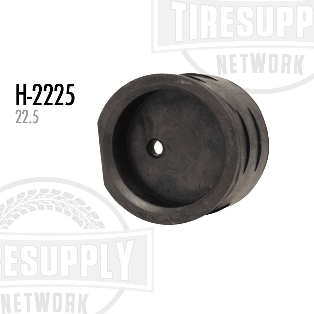 A black Alcoa stabilizer for a 22.5 inch wheel, with the product number H-2225 visible.