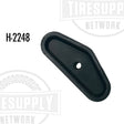 A black Haltec H-2248 inner dual tire valve stem extension stabilizer for Freightliner Alcoa wheels.