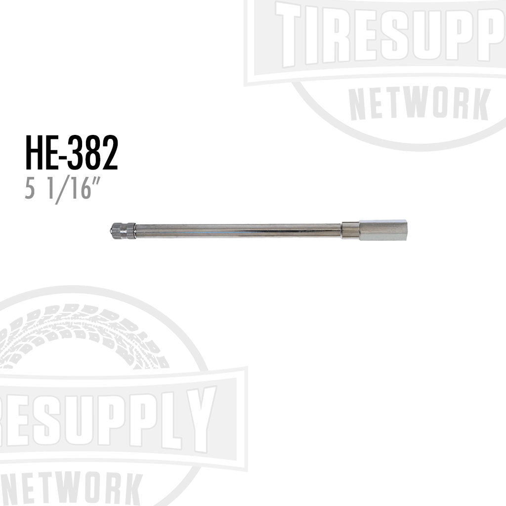 A metal extension with a standard collar, approximately 5 1/16 inches in length, on a white background with the text HE-382 5 1/16" near the top.