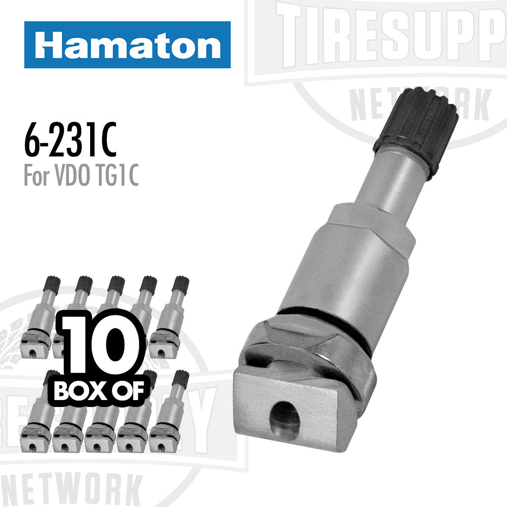 Hamaton 6-231C | TPMS Replacement Clamp-In Valves for VDO TG1C - 10-Pack