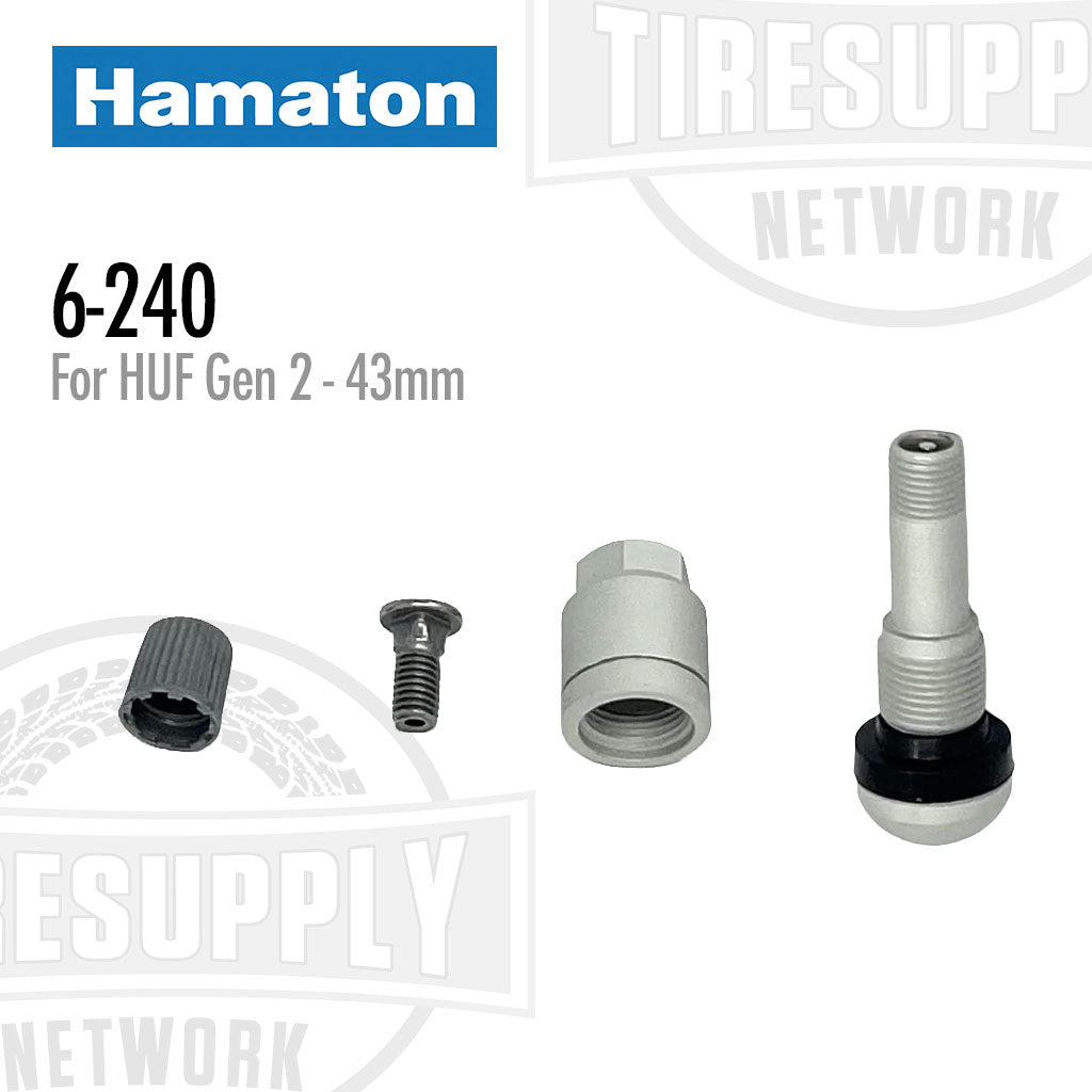 Hamaton 6-240 | 10-Pack TPMS Replacement Clamp-In Gen 2 Valves for HUF, 43mm