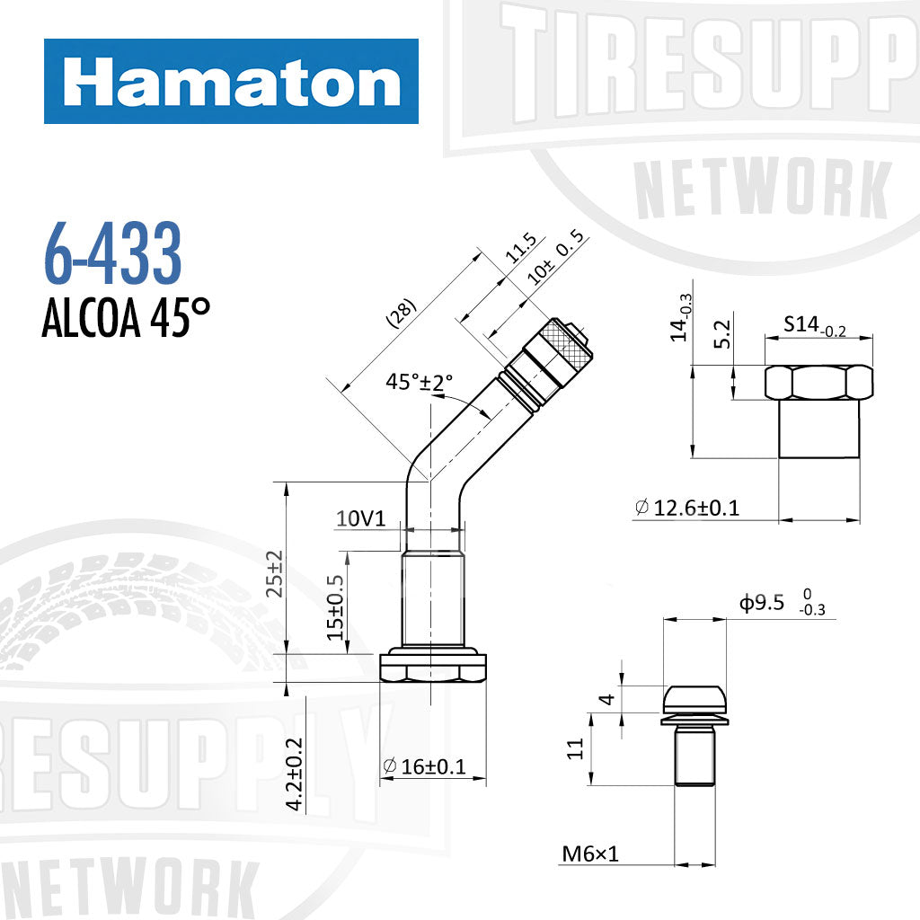 Hamaton | Bend Angle 45° Alcoa TPMS Valve V3-22-1 (6-433)