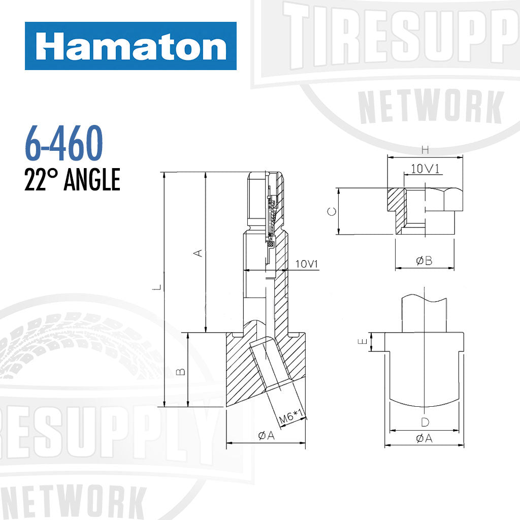 Hamaton | 22° Angle Replacement Truck TPMS Valve (6-460)