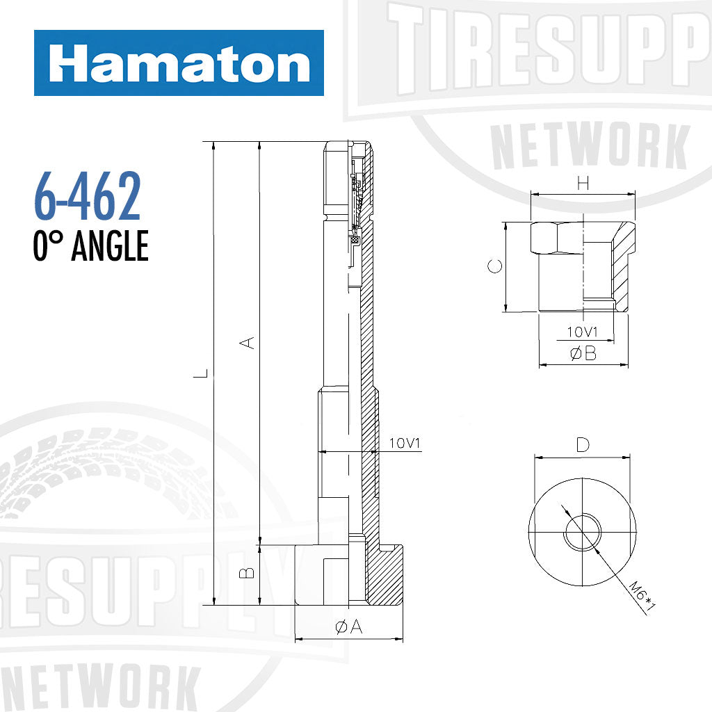 Hamaton | 0° Angle Replacement Truck TPMS Valve (6-462)