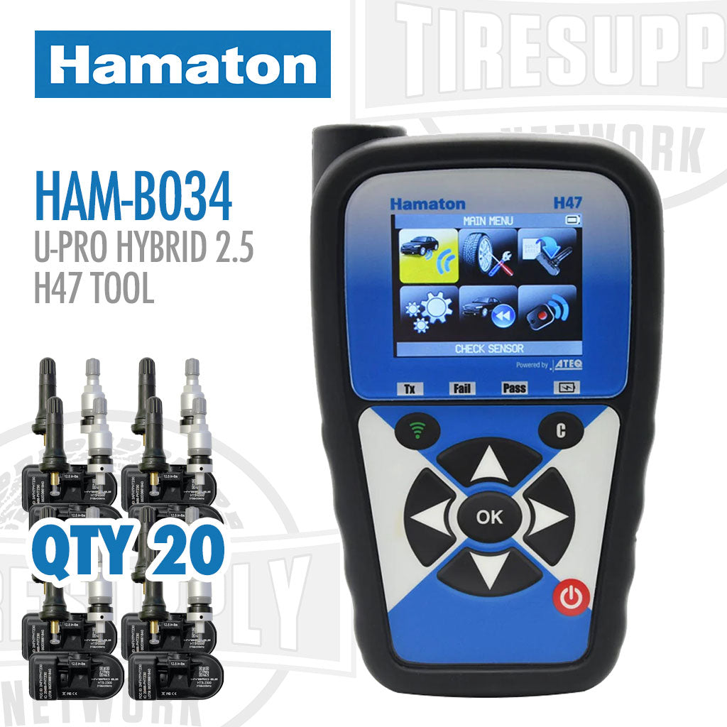 Hamaton | Bundle with H47 TPMS Tool, OBDII Cable, Qty 20 U-Pro Hybrid 2.5 Dual-Frequency Sensors (HAM-B034)