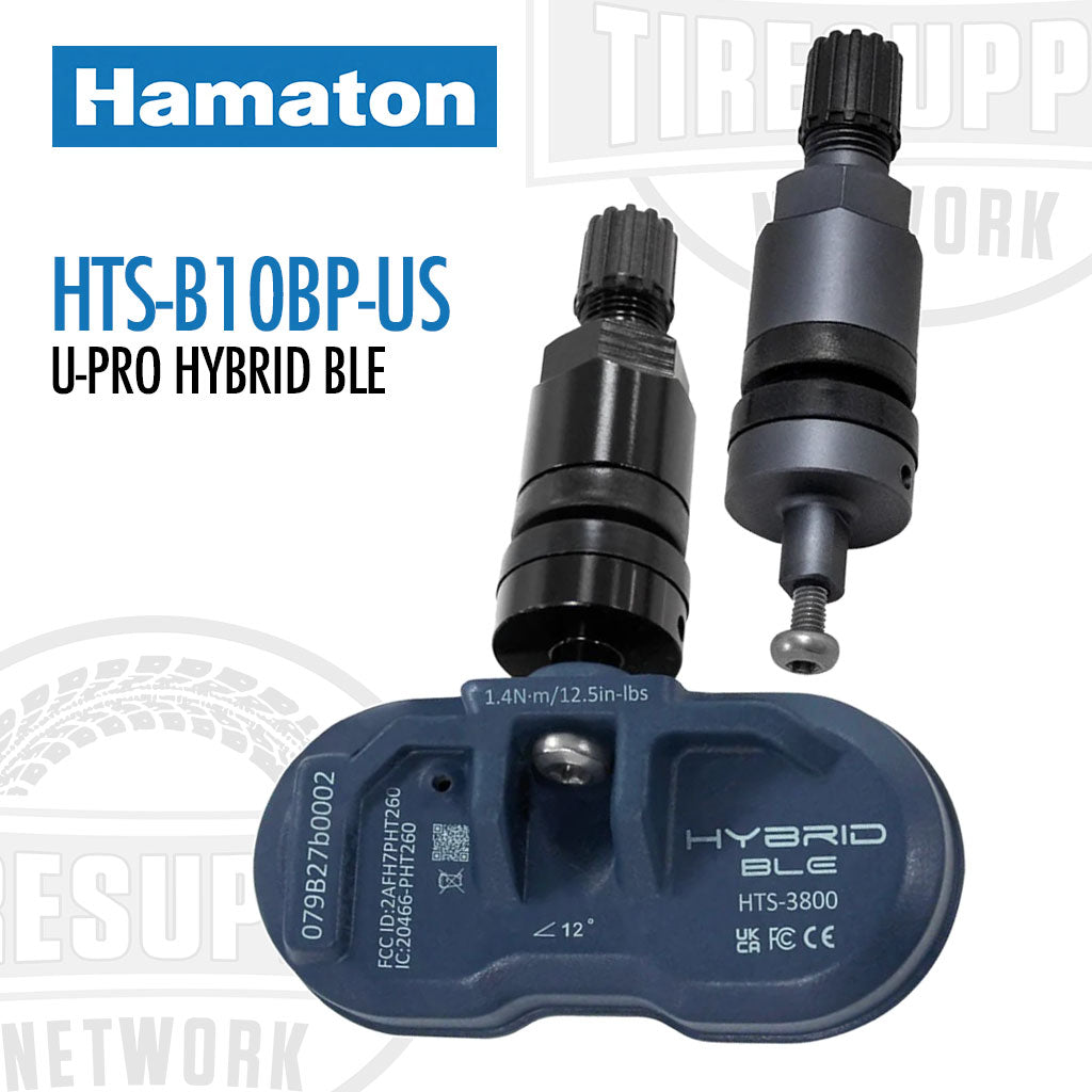 Hamaton | U-Pro Hybrid BLE Tesla Bluetooth TPMS Sensor w/ Graphite & Black Clamp-In Valve (HTS-B10BP-US)