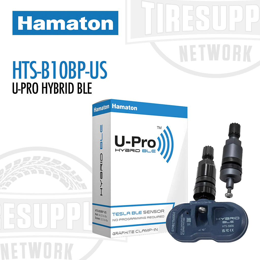 Hamaton | U-Pro Hybrid BLE Tesla Bluetooth TPMS Sensor w/ Graphite & Black Clamp-In Valve (HTS-B10BP-US)