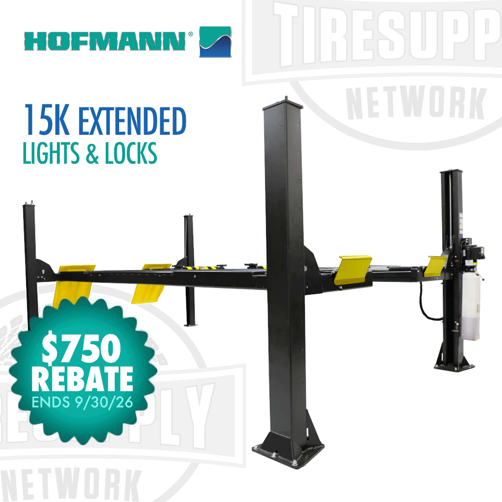 Hofmann 15K 4-Post | Extended Length Alignment Lift Package - Lights & Locking Kit - Choose Regular or Galvanized