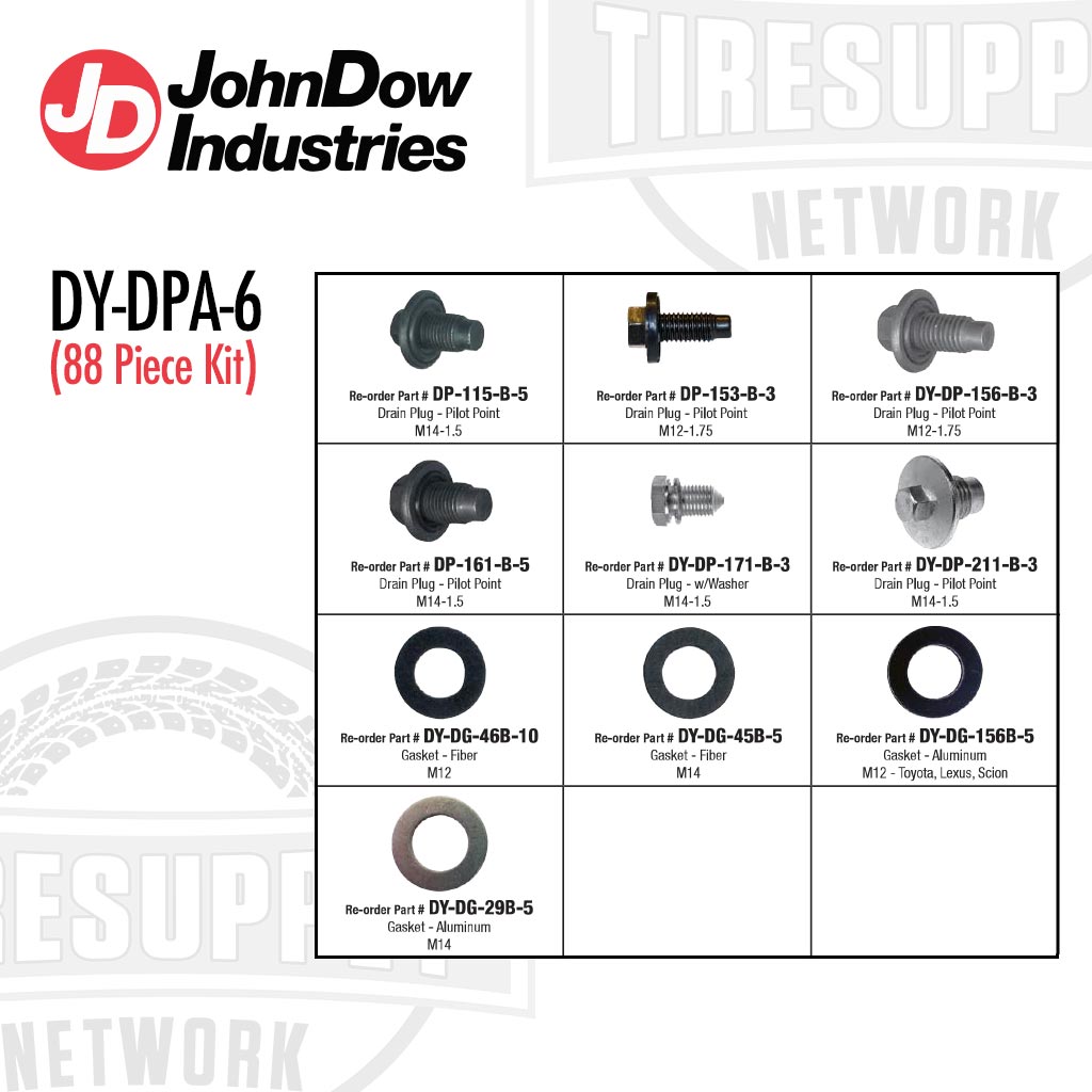 John Dow | Drain Plug & Gasket Assortment 88pcs (DY-DPA-6)