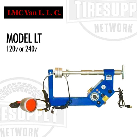Lincoln LMC Model LT Passenger/Light Truck Air Vulcanizer Spotter in blue color with a silicone head and contour plates.