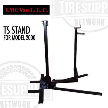 A black TS stand for model 2000 air-operated truck tire vulcanizer spotter, with the text 'Lincoln LMC LLC' and 'TS STAND 2000' on the image.