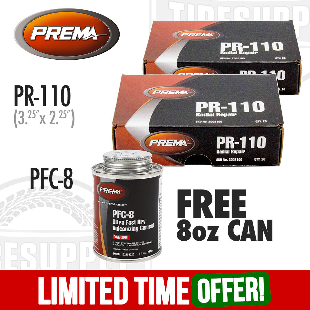 Prema | PR-110 Passenger & Truck Radial Tire Repair Patch - 2 Boxes Get a FREE PFC-8 (PR-110)