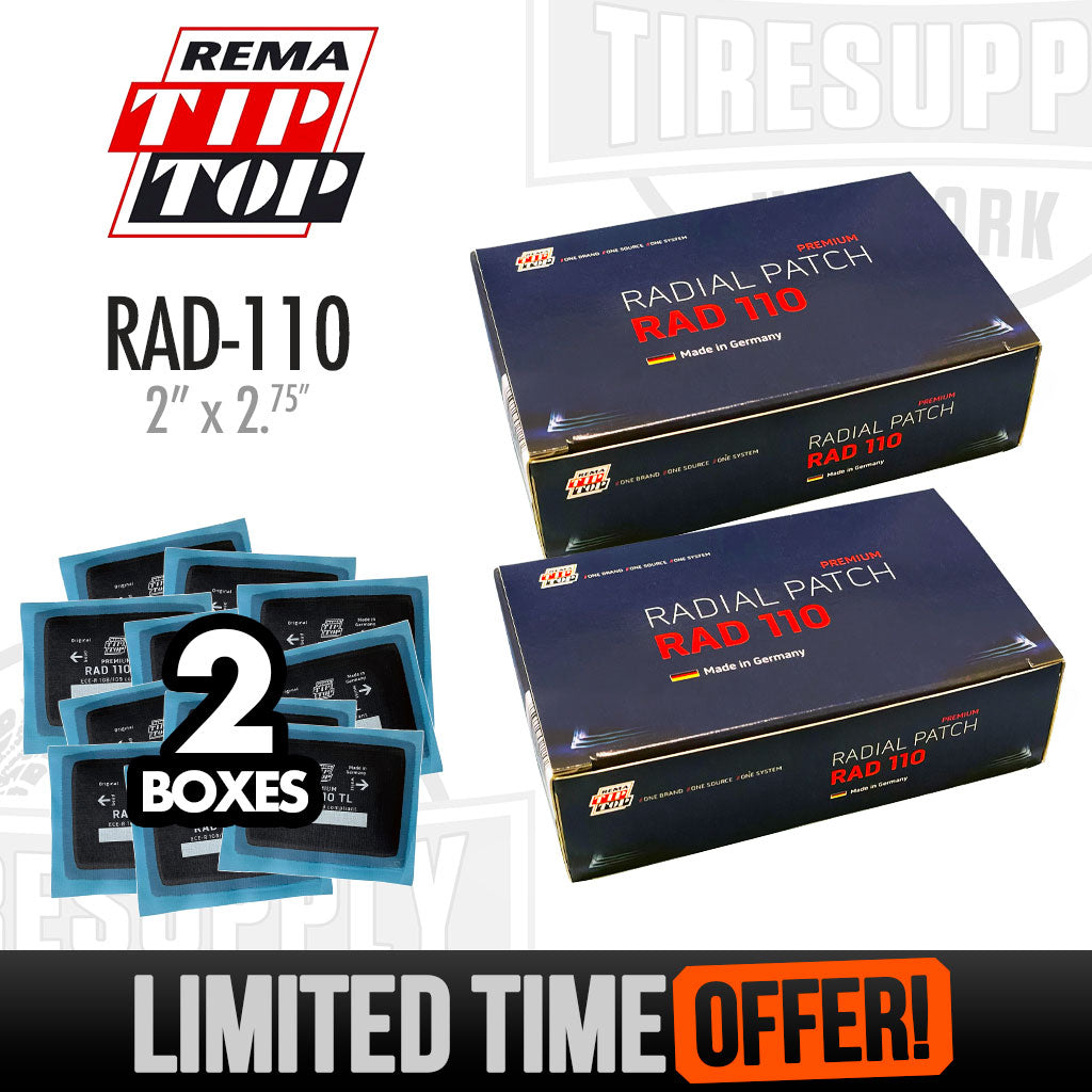 Rema | Radial Tire Patch Repair Unit - 2"x2.75" - Qty 40 Patches (RAD-110-2*)