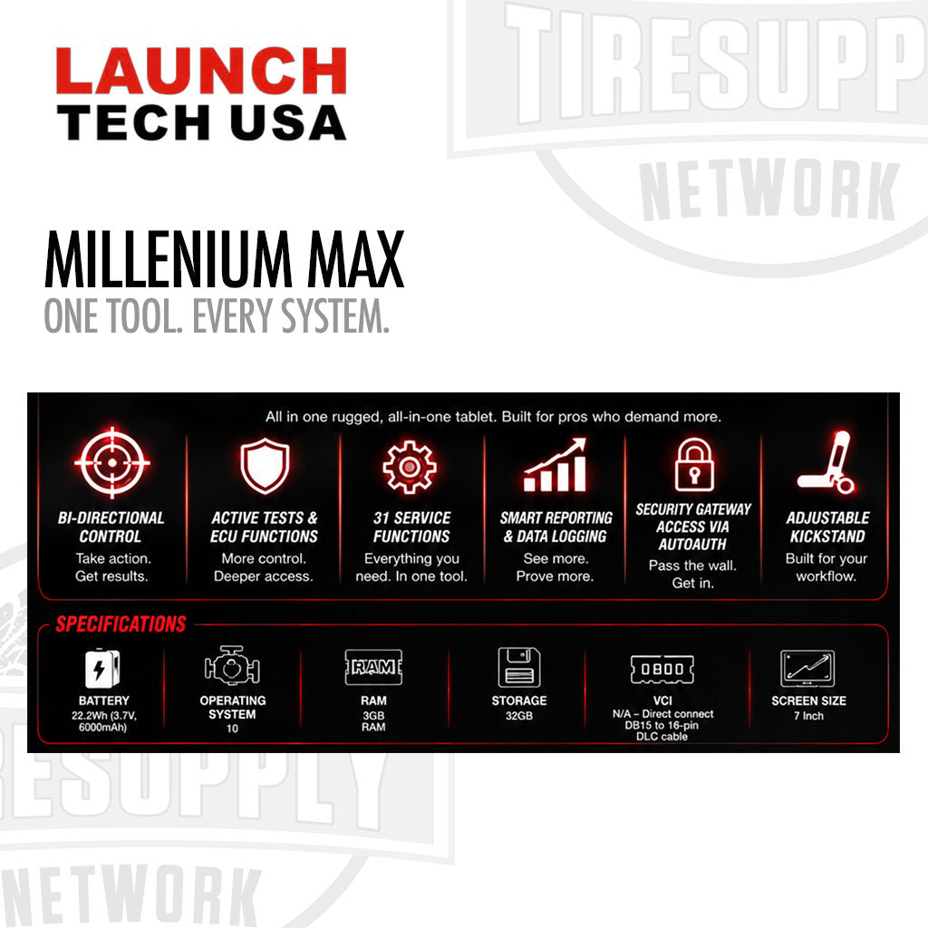 Launch Tech USA 301050707 | Millennium Max Diagnostic Tablet