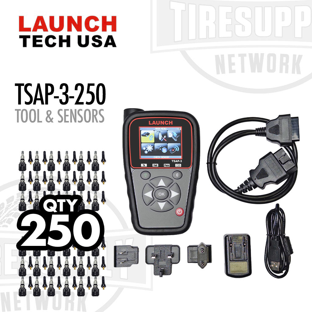 Launch Tech USA | TPMS Advance Diagnostic Tool + Qty 250 TPMS Sensors (TSAP-3-250)