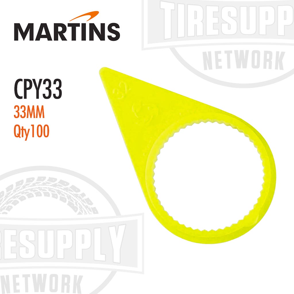 Martins | Checkpoint Yellow 33mm Wheel Nut Indicator - Bag of 100 (CPY33)