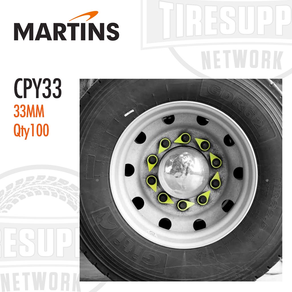 Martins | Checkpoint Yellow 33mm Wheel Nut Indicator - Bag of 100 (CPY33)