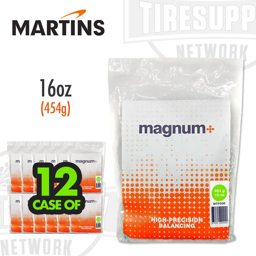 Magnum high-precision balancing product packaging with Martins and TIRESUPP Network branding. MTP500